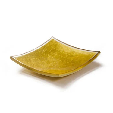Square 16 cm gold mosaic platter