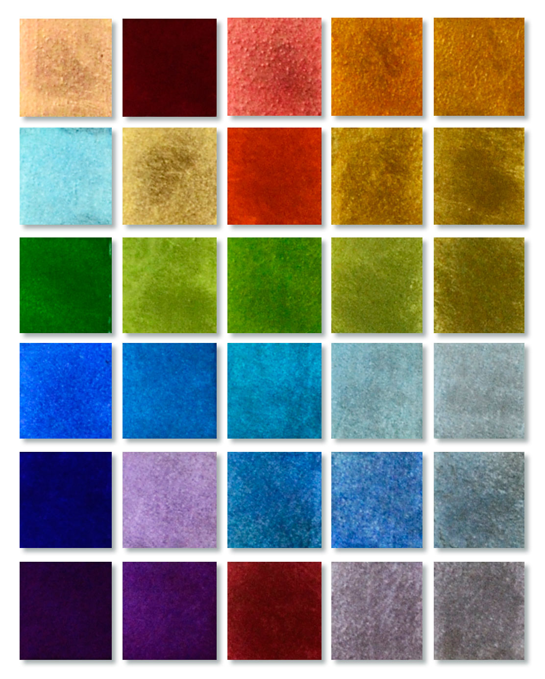 Boxed selection of Gold in Glass tile finishes