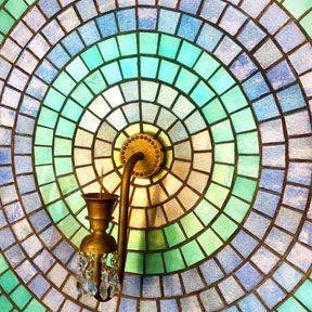 Circular gold installation at Marriott Hyderabad