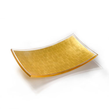 Rectangular 24k gold mosaic bowl