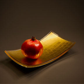 Artist-designed gold-in-glass homeware